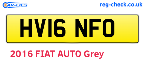 HV16NFO are the vehicle registration plates.