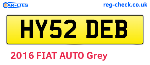 HY52DEB are the vehicle registration plates.