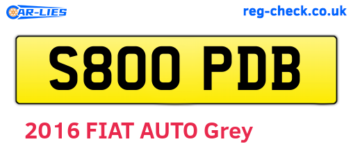 S800PDB are the vehicle registration plates.