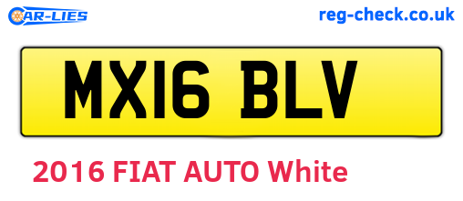 MX16BLV are the vehicle registration plates.