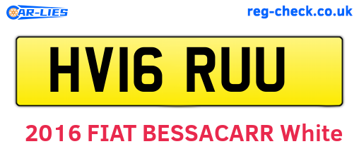 HV16RUU are the vehicle registration plates.
