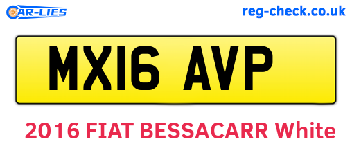 MX16AVP are the vehicle registration plates.