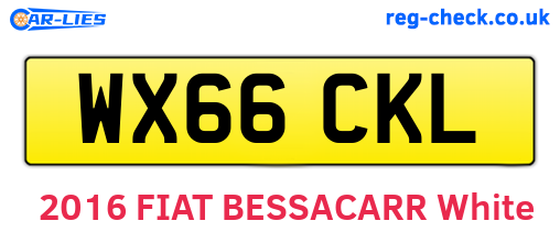 WX66CKL are the vehicle registration plates.