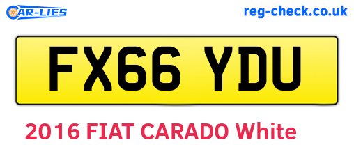 FX66YDU are the vehicle registration plates.