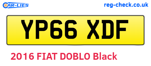 YP66XDF are the vehicle registration plates.