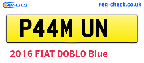 P44MUN are the vehicle registration plates.