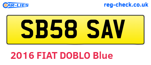 SB58SAV are the vehicle registration plates.