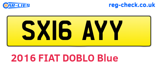 SX16AYY are the vehicle registration plates.