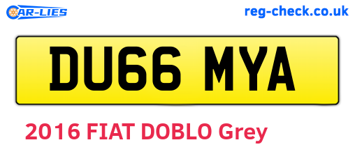DU66MYA are the vehicle registration plates.