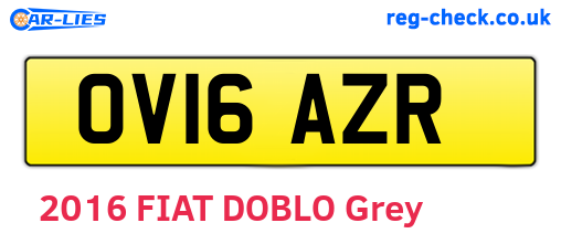 OV16AZR are the vehicle registration plates.