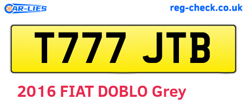 T777JTB are the vehicle registration plates.