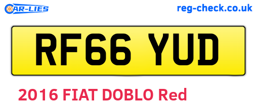 RF66YUD are the vehicle registration plates.