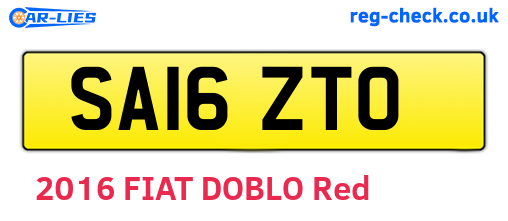 SA16ZTO are the vehicle registration plates.