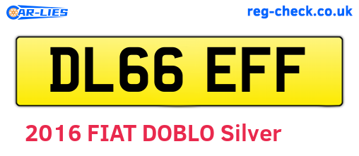 DL66EFF are the vehicle registration plates.