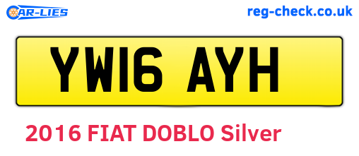 YW16AYH are the vehicle registration plates.