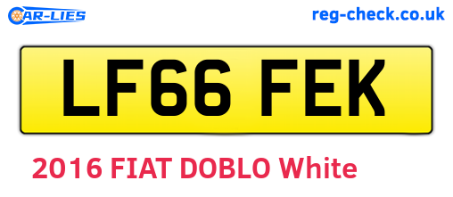 LF66FEK are the vehicle registration plates.
