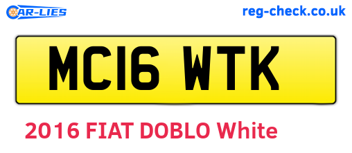 MC16WTK are the vehicle registration plates.