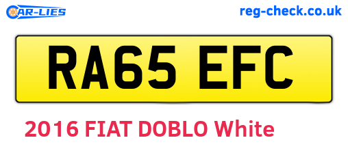 RA65EFC are the vehicle registration plates.