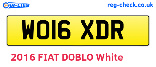 WO16XDR are the vehicle registration plates.