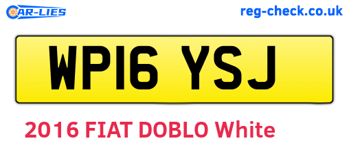 WP16YSJ are the vehicle registration plates.
