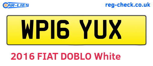 WP16YUX are the vehicle registration plates.