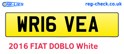 WR16VEA are the vehicle registration plates.