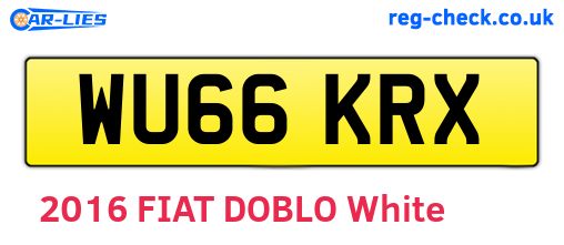 WU66KRX are the vehicle registration plates.