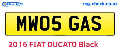 MW05GAS are the vehicle registration plates.