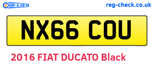 NX66COU are the vehicle registration plates.