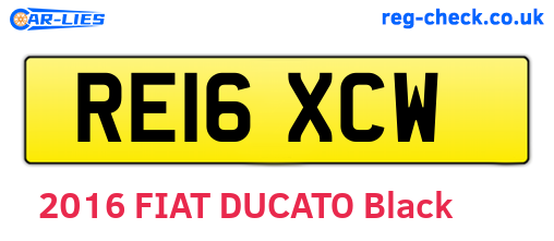 RE16XCW are the vehicle registration plates.