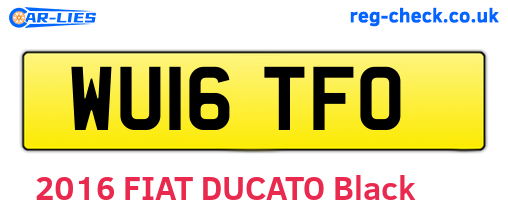 WU16TFO are the vehicle registration plates.