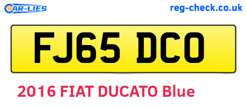 FJ65DCO are the vehicle registration plates.