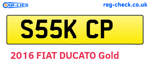S55KCP are the vehicle registration plates.