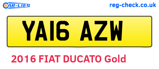 YA16AZW are the vehicle registration plates.