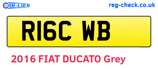 R16CWB are the vehicle registration plates.
