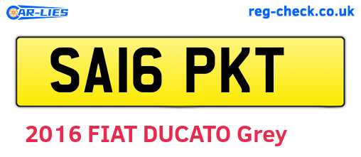 SA16PKT are the vehicle registration plates.