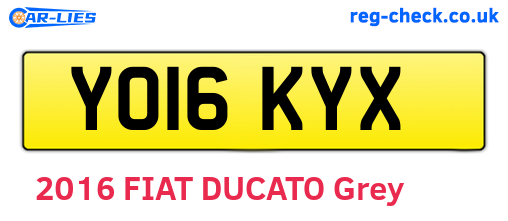 YO16KYX are the vehicle registration plates.
