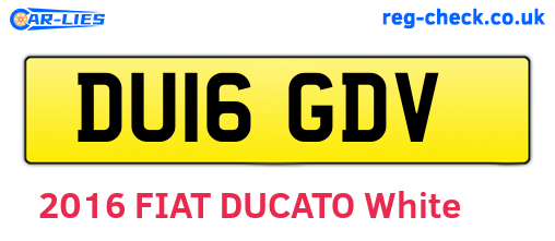 DU16GDV are the vehicle registration plates.