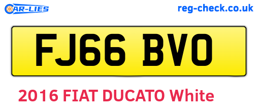 FJ66BVO are the vehicle registration plates.