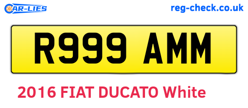 R999AMM are the vehicle registration plates.