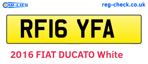 RF16YFA are the vehicle registration plates.