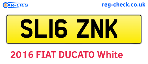 SL16ZNK are the vehicle registration plates.