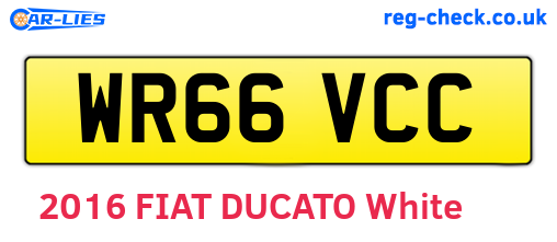 WR66VCC are the vehicle registration plates.
