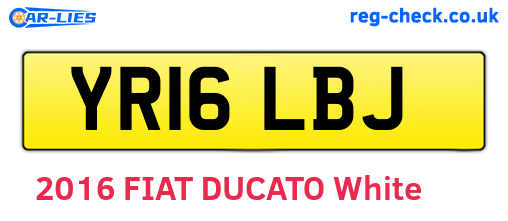 YR16LBJ are the vehicle registration plates.