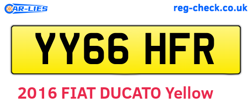 YY66HFR are the vehicle registration plates.