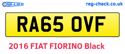 RA65OVF are the vehicle registration plates.