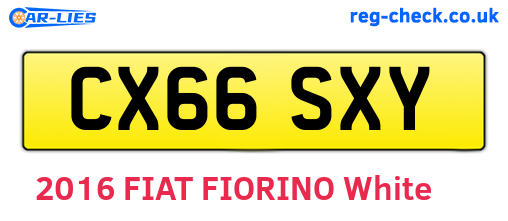 CX66SXY are the vehicle registration plates.