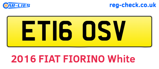 ET16OSV are the vehicle registration plates.