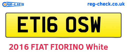 ET16OSW are the vehicle registration plates.