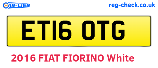 ET16OTG are the vehicle registration plates.